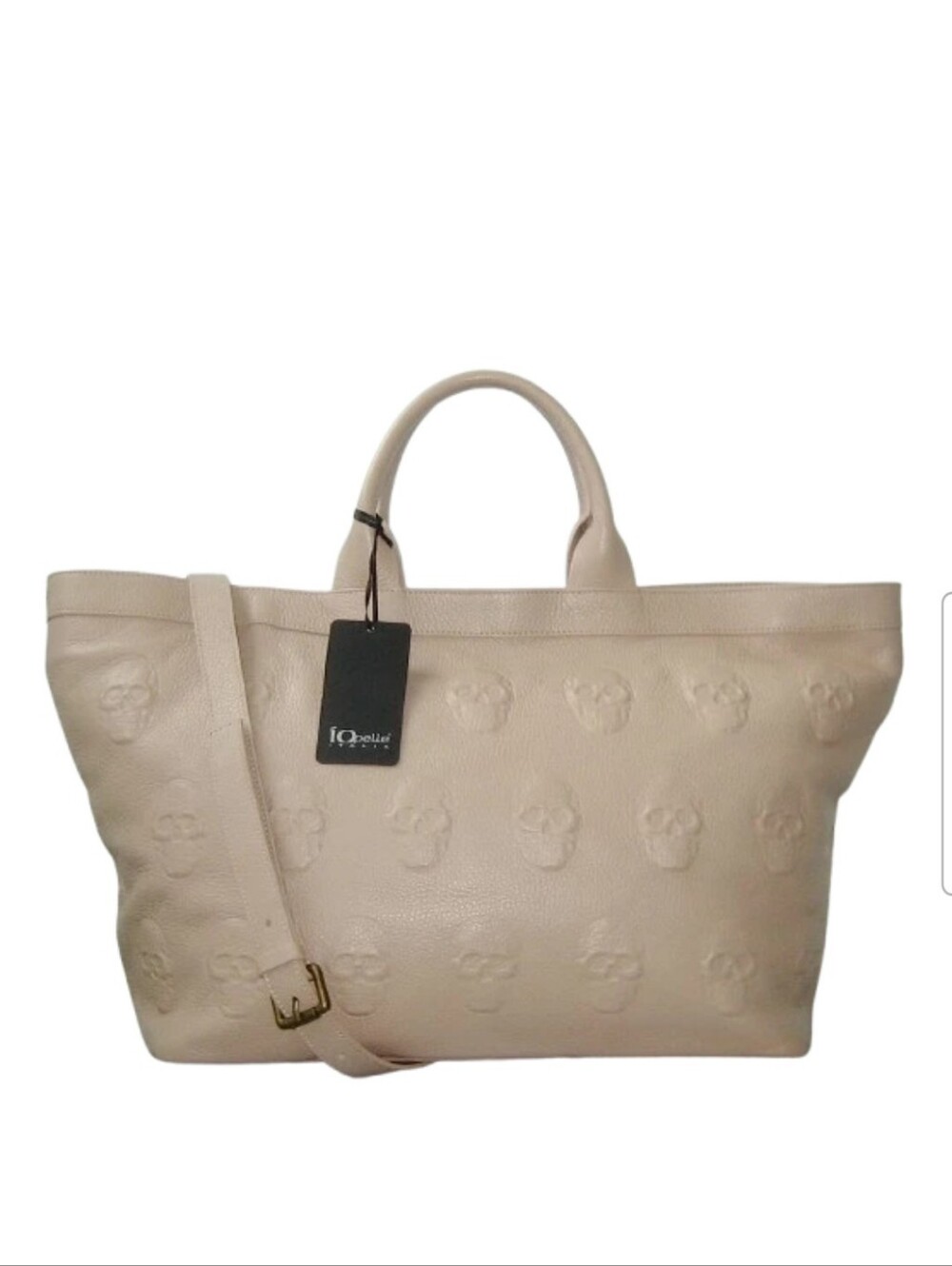NWT IOpelle Scull Embossed Leather Tote. Made In Italy.